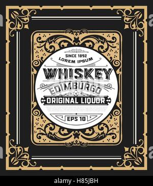 Vintage shield for whiskey packing Stock Vector