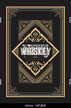 Vintage badge for whiskey packing Stock Vector