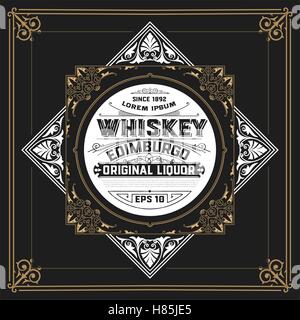 Vintage shield for whiskey packing Stock Vector