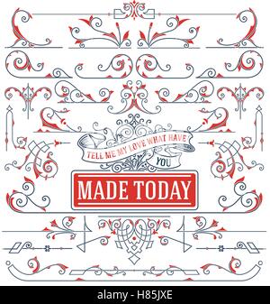 Calligraphic design resources and page decoration Stock Vector