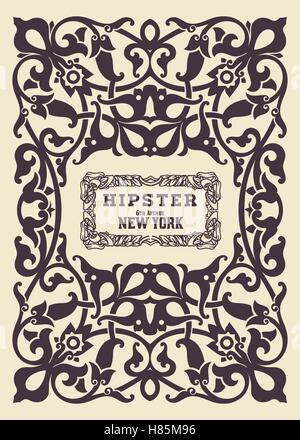 Hipster card. Elements by layers. Stock Vector