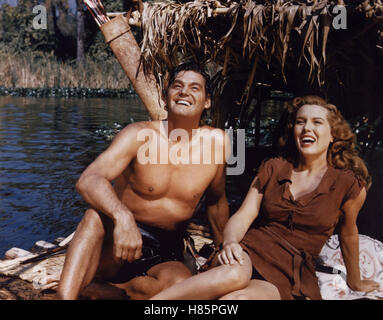 Tarzan und die Amazonen, (TARZAN AND THE AMAZONS) USA 1945 s/w, Regie: Kurt Neumann, JOHNNY WEISSMÜLLER, BRENDA JOYCE Stock Photo