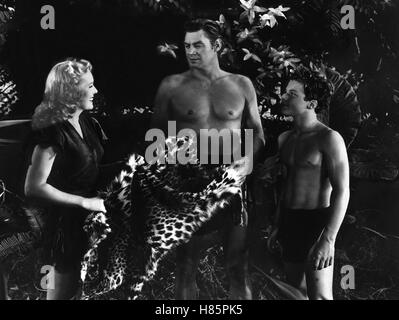 Tarzan und das Leopardenweib, (TARZAN AND THE LEOPARD WOMAN) USA 1946 s/w, Regie: Kurt Neumann, BRENDA JOYCE, JOHNNY WEISSMÜLLER, JOHNNY SHEFFIELD Stock Photo