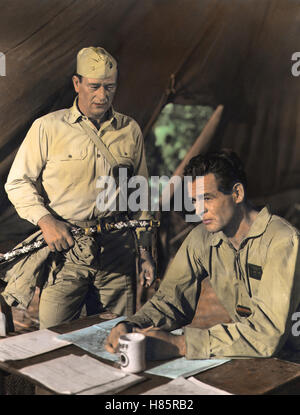 Jagdgeschwader Wildkatze / Guadacanal - Entscheidung im Pazifik, (FLYING LEATHERNECKS) USA 1950, Regie: Nicholas Ray, JOHN WAYNE, ROBERT RYAN, Stichwort: Soldat, Uniform, Tisch, Tasse Stock Photo