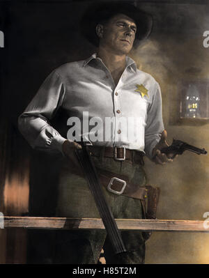 Die Hand am Colt, (LAW AND ORDER) USA 1953, Regie: Nathan Juran, RONALD REAGAN, Key: Sheriff, Marshall, Sheriffstern, Waffe, Gewehr, Revolver, Colt Stock Photo