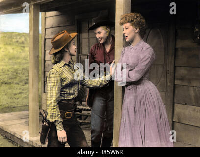 Flintenweiber, (THE DALTON GIRLS) USA 1957 s/w, Regie: Reginald Le Borg, PENNY EDWARDS, LISA DAVIS, MERRY ANDERS, Key: Western Girls, Cowboyhut, Colt Stock Photo