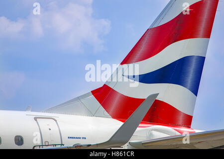 British Airways City Flyer aircraft departing London City Airport Stock Photo