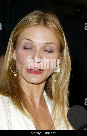 CAMERON DIAZ GOBAL GREEN PARTY HOLLYWOOD LOS ANGELES USA 12 August 2002 Stock Photo