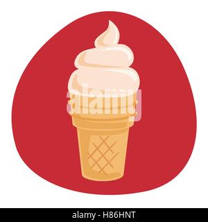 Vector icon of a Vanilla Ice-Cream Stock Vector