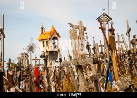 Crosses on hill of crosses, Siauliai, Lithuania Stock Photo