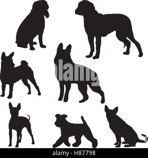 Collection of dog silhouettes Stock Vector