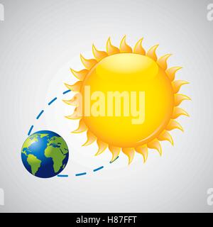 earth rotation the sun icon design vector illustration eps 10 Stock Vector
