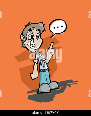 cartoon worried man with speech bubble Stock Vector Image & Art - Alamy