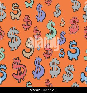 Seamless vector pattern with dollar currency, can be used as tiling, web pattern or for just finance related design Stock Vector