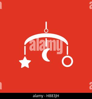 Baby bed carousel icon. design. Toy, carousel symbol. web. graphic. AI. app. logo. object. flat. image. sign. eps. art. picture  Stock Vector
