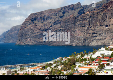 Los Gigantes village and Acantilado de los Gigantes, Tenerife island, Canary archipelago, Spain, Europe Stock Photo