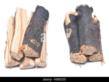 stack of firewood isolated on white background Stock Photo