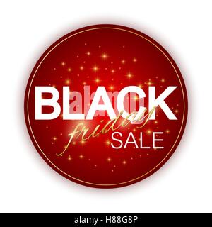 Black Friday Sale background. Promotional banner design. Winter background with golden snowflakes. Vector illustration Stock Vector