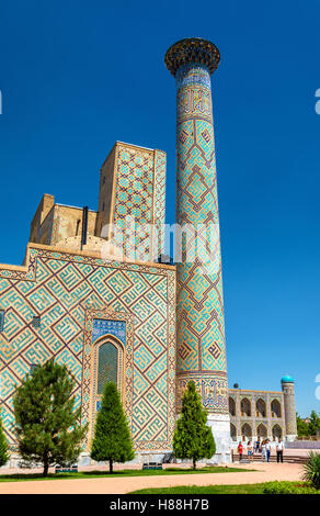 Ulugh Beg Madrasah on Registan square in Samarkand - Uzbekistan Stock Photo