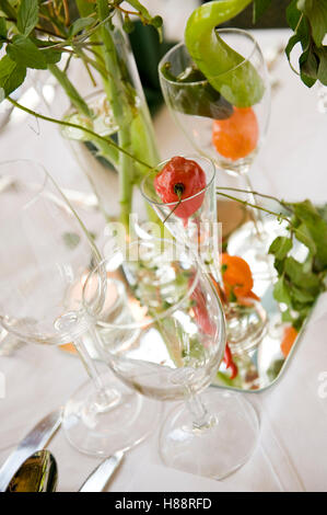 Table decoration, wedding table Stock Photo