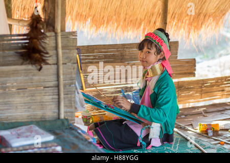 Karen long neck people in northern Thailand Stock Photo