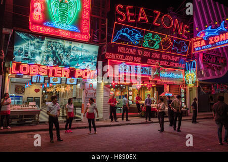 Walking street in Pattaya, Thailand Stock Photo