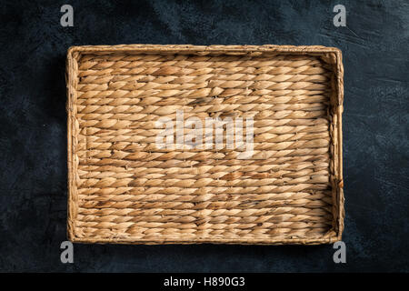 Wicker tray for food Stock Photo