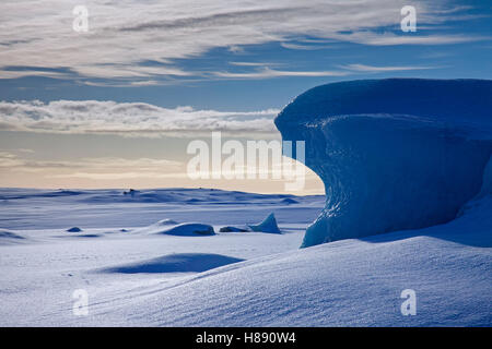 Ice formations in the Fjallsárlón Glacier Lagoon, glacial lake in winter, Iceland Stock Photo