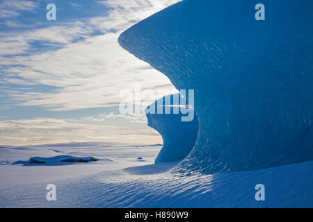 Ice formations in the Fjallsárlón Glacier Lagoon, glacial lake in winter, Iceland Stock Photo