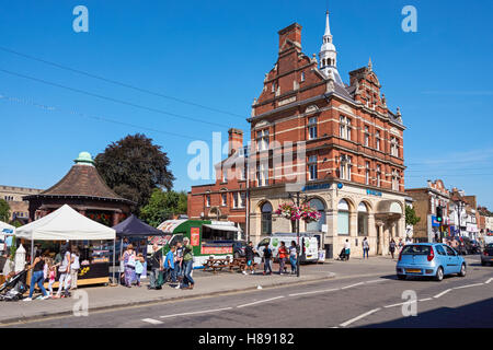Enfield Town centre with Barclays Bank building, London England United Kingdom UK Stock Photo
