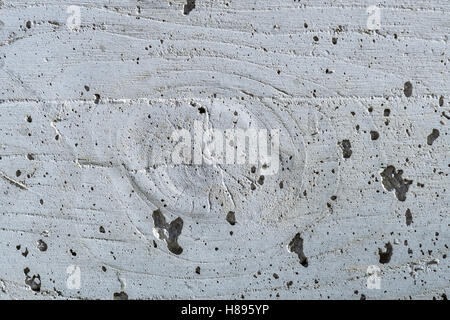 Wall stamp in concrete  construction, gnarl and wood like pattern after shuttering was removed Stock Photo