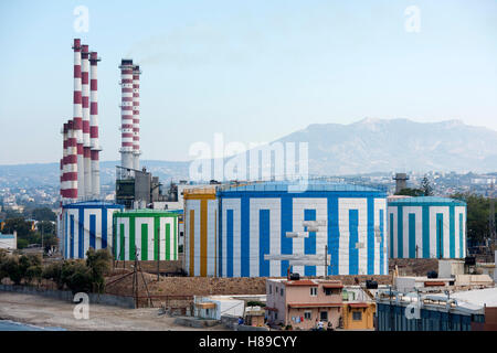 Griechenland, Kreta, Amoudara bei Iraklio, Kraftwerk Stock Photo