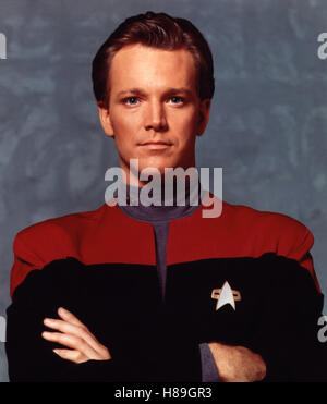 Star Trek: Raumschiff Voyager, (STAR TREK: VOYAGER) USA 1995, Regie: Winrich Kolbe, ROBERT DUNCAN McNEILL, Stichwort: Uniform, Abzeichen Stock Photo