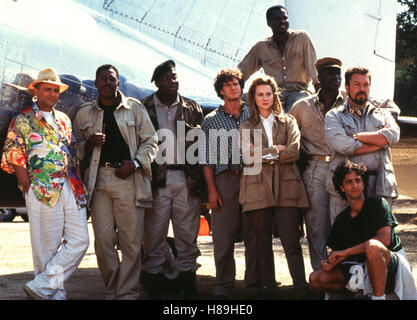 Congo, (CONGO), USA 1995, Regie: Frank Marshall, v.li. nach re: JOE PANTOLINO, ERNIE HUDSON, THOM BARRY, DYLAN WALSH, LAURA LINNEY, WILLIE AMAYKE, ADEWALE, GRANT HESLOV (knieend), TIM CURRY Stock Photo