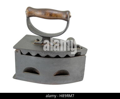 Vintage coal iron for usage with budning embers isolated Stock Photo