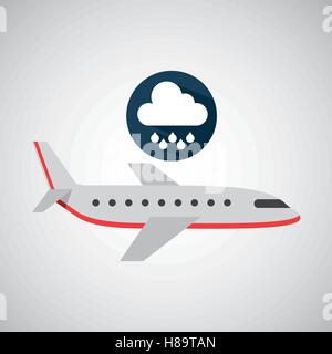 plane travel. weather forecast rain icon vector illustration eps 10 Stock Vector