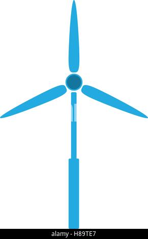 blue eolic energy wind over white background. vector illustration Stock Vector