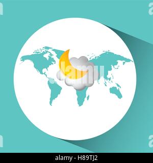 weather concept forecast cloud halfmoon icon design vector illustration eps 10 Stock Vector