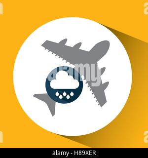 plane travel. weather forecast rain icon vector illustration eps 10 Stock Vector