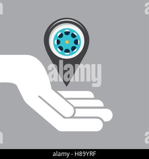 symbol cinema. icon film reel movie design vector illustration eps 10 Stock Vector