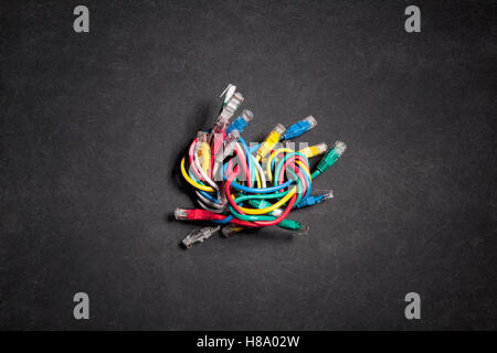 Colorful ethernet network cables Stock Photo