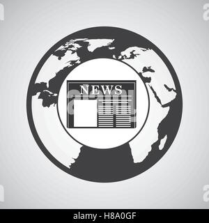 globe news concept icon graphic vector illustration eps 10 Stock Vector
