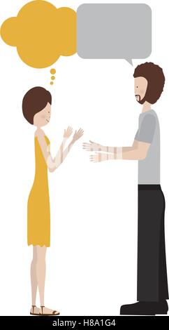 conversation between man and woman icon image vector illustration design Stock Vector