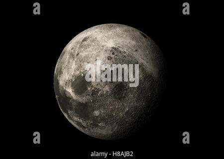 A computer graphic rendering of the Moon Stock Photo