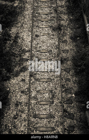 Very Old Train Tracks, Upper View ,Vintage Stock Photo