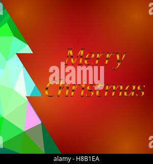 Happy new year 2017 holiday decoration greeting card or poster design with colorful triangle christmas pine treel illustration. Stock Vector