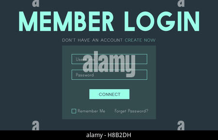 Member Log in Membership Username Password Concept Stock Photo