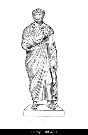 toga, a distinctive garment of Ancient Rome, Full shape with sine and ...