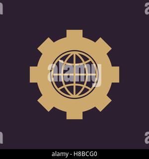 The website optimization icon. WWW and browser, development, seo, website optimization symbol. UI. Web. Logo. Sign. Flat design. Stock Vector