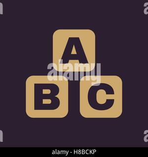 ABC building blocks icon. ABC bricks vector design. Baby bricks symbol. web. graphic. JPG. AI. app. logo. object. flat. image. s Stock Vector